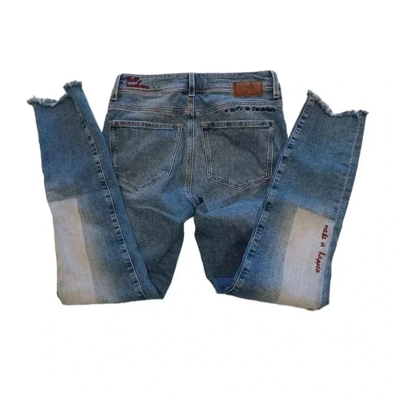 Mavi Tess High Rise Skinny Embroidery Raw Hem Jeans  Size 25 - Picture 3 of 13